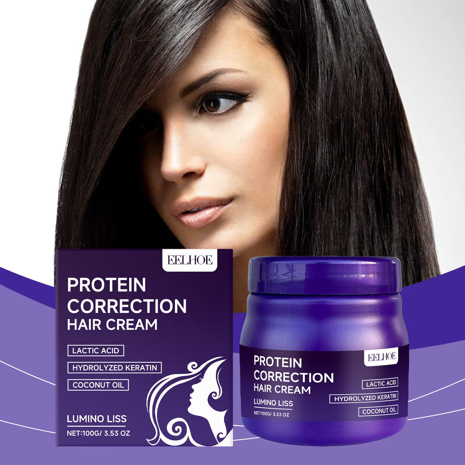Protein Hair Straightening Cream Moisturizing Nourishing Anti Frizz Smoothing Hair Care Repair Hair Quality No Straightening Required