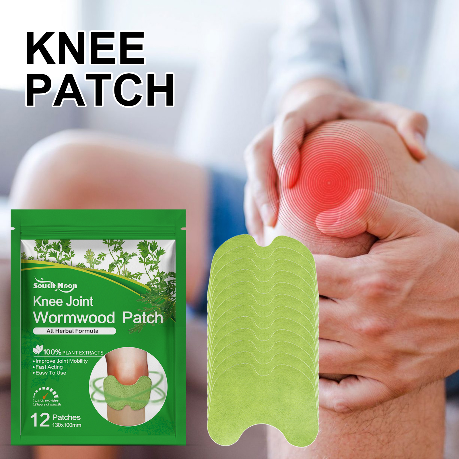 Mugwort Knee Patch Joint Care For Knee Elbow Shoulder Daily External Use Comfort Patch