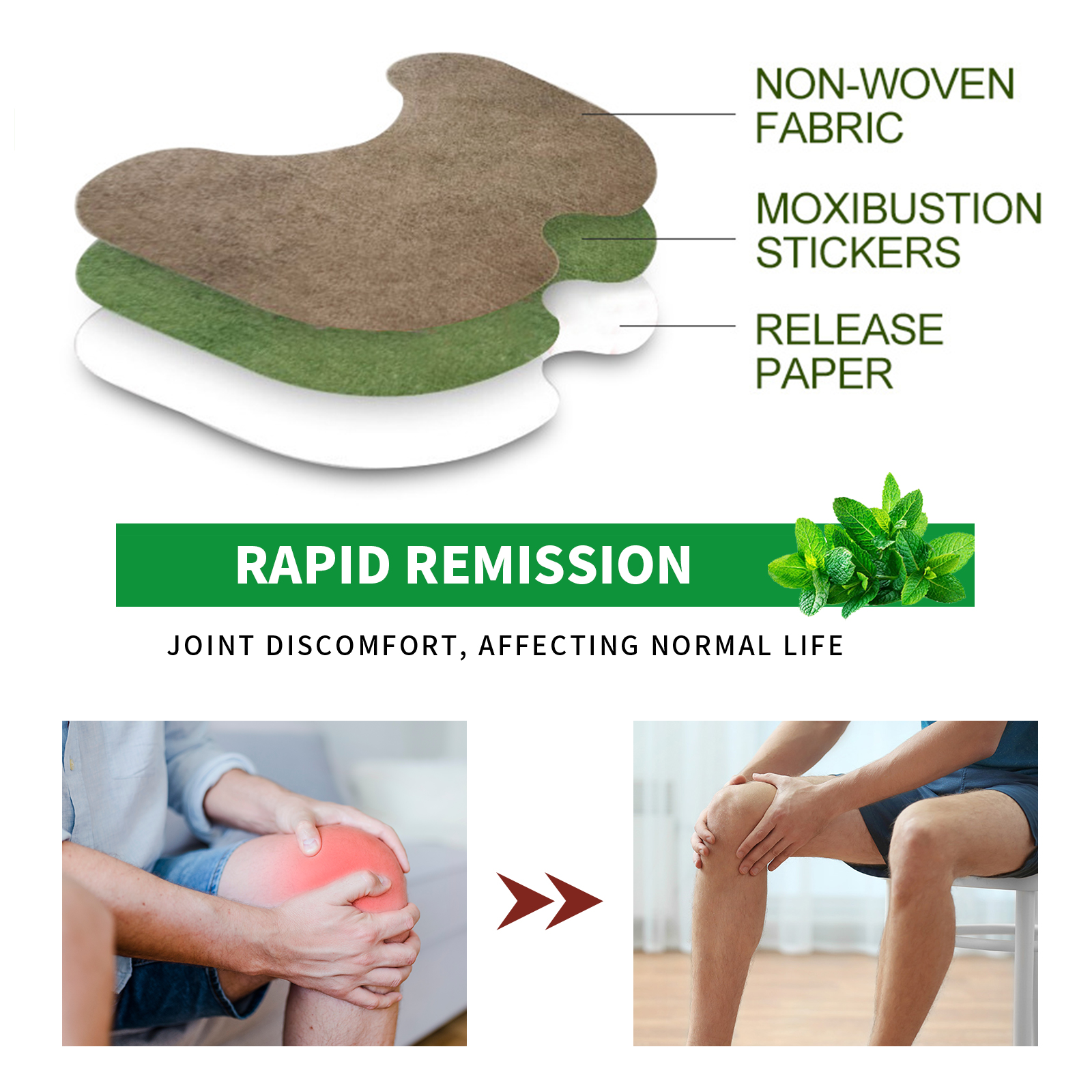 Mugwort Knee Patch Joint Care For Knee Elbow Shoulder Daily External Use Comfort Patch