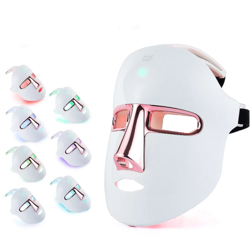 LED Face Mask 7 Color Modes Light Therapy Wireless Photon Mask for Skincare Routine Relaxation Anti-Aging Facial Device for Glowing Skin