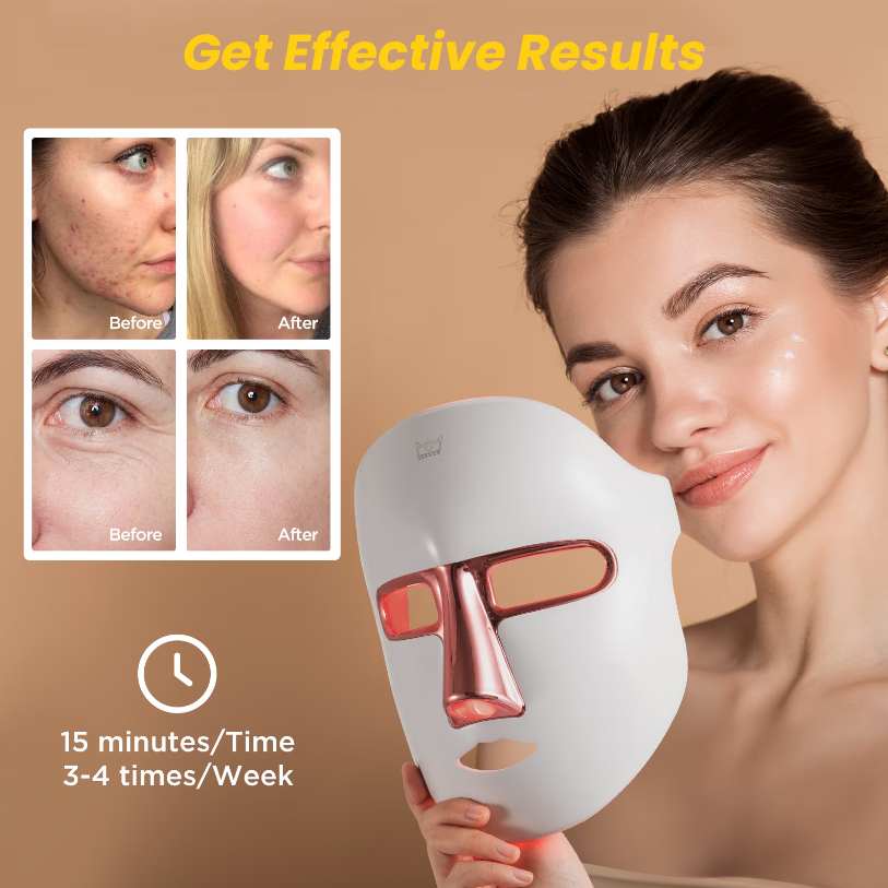 LED Face Mask 7 Color Modes Light Therapy Wireless Photon Mask for Skincare Routine Relaxation Anti-Aging Facial Device for Glowing Skin