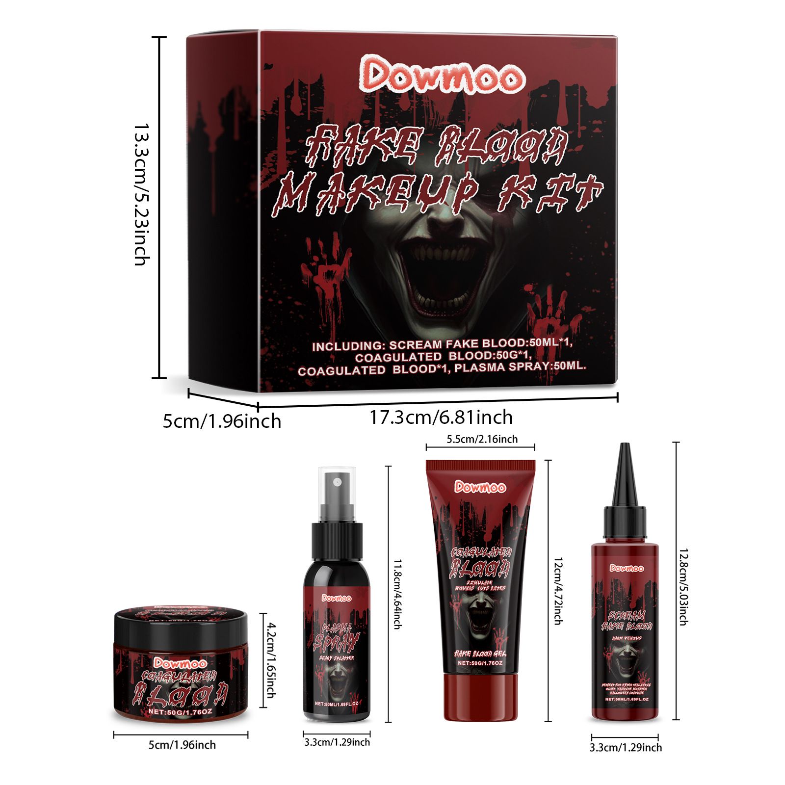 Halloween Makeup Kit Fake Blood Set For Party Cosplay And Special Effects