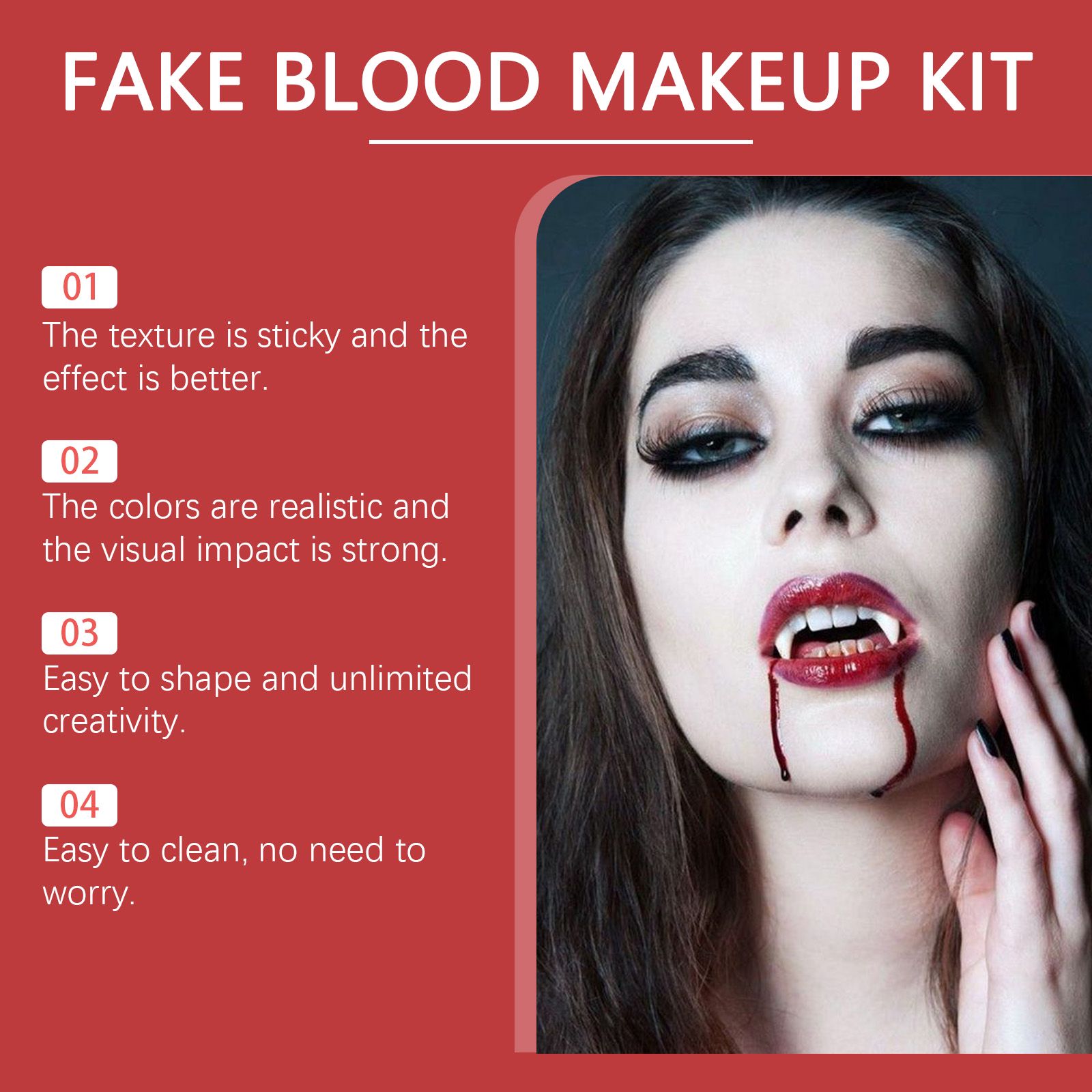 Halloween Makeup Kit Fake Blood Set For Party Cosplay And Special Effects