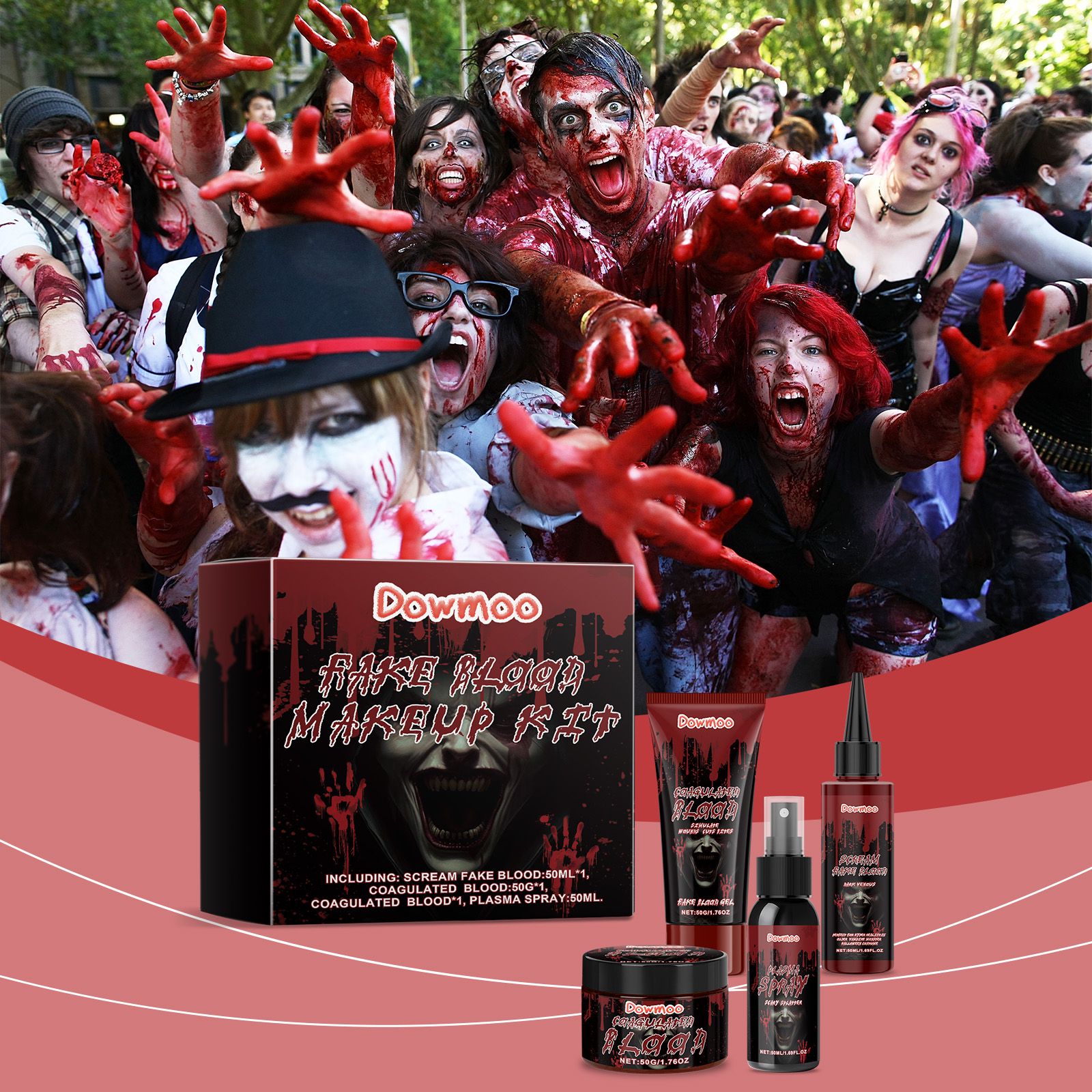 Halloween Makeup Kit Fake Blood Set For Party Cosplay And Special Effects