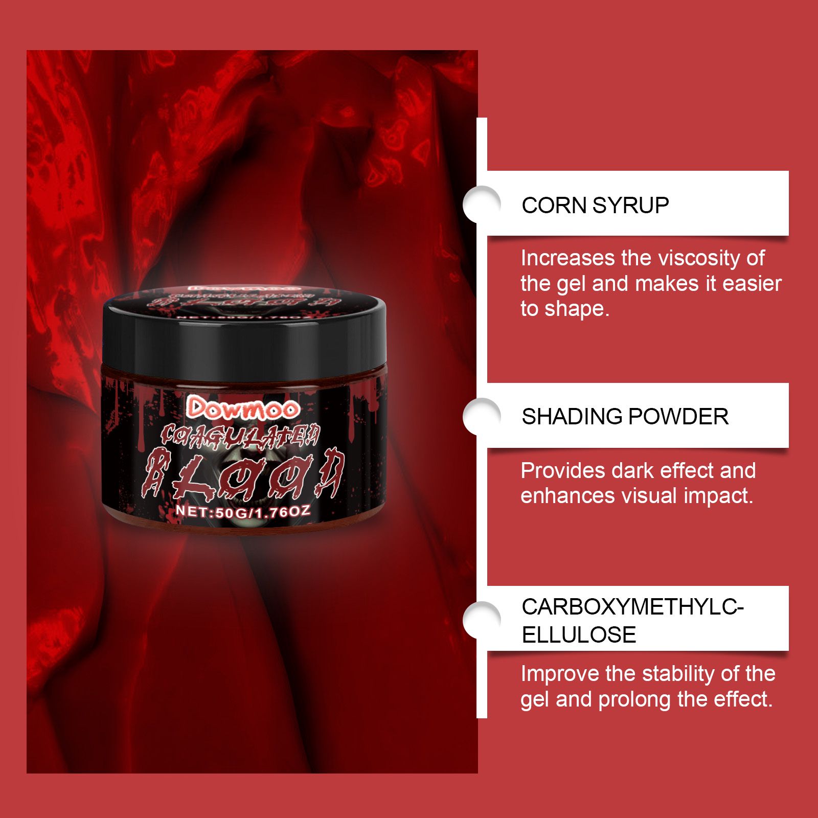 Halloween Makeup Kit Fake Blood Set For Party Cosplay And Special Effects