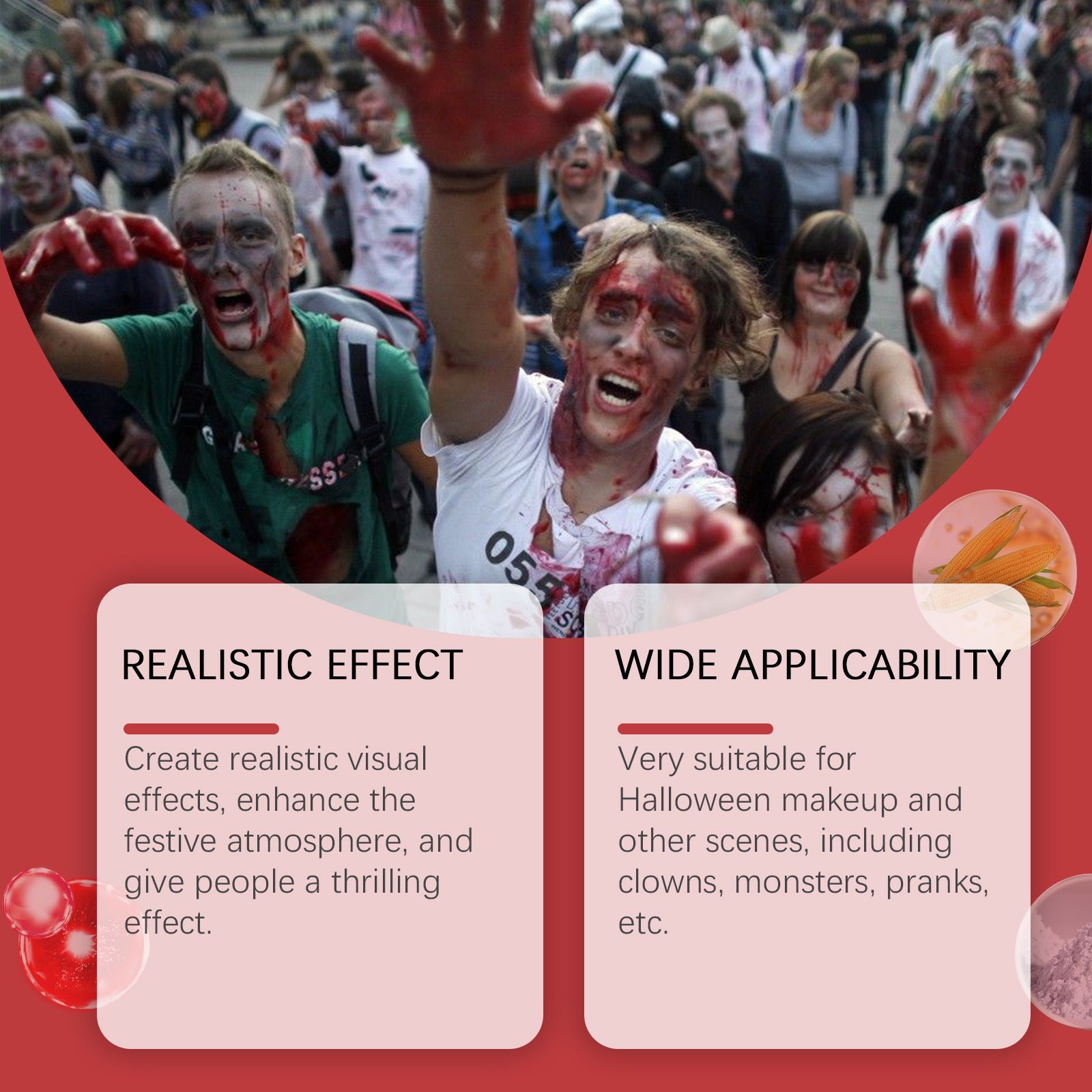 Halloween Makeup Kit Fake Blood Set For Party Cosplay And Special Effects