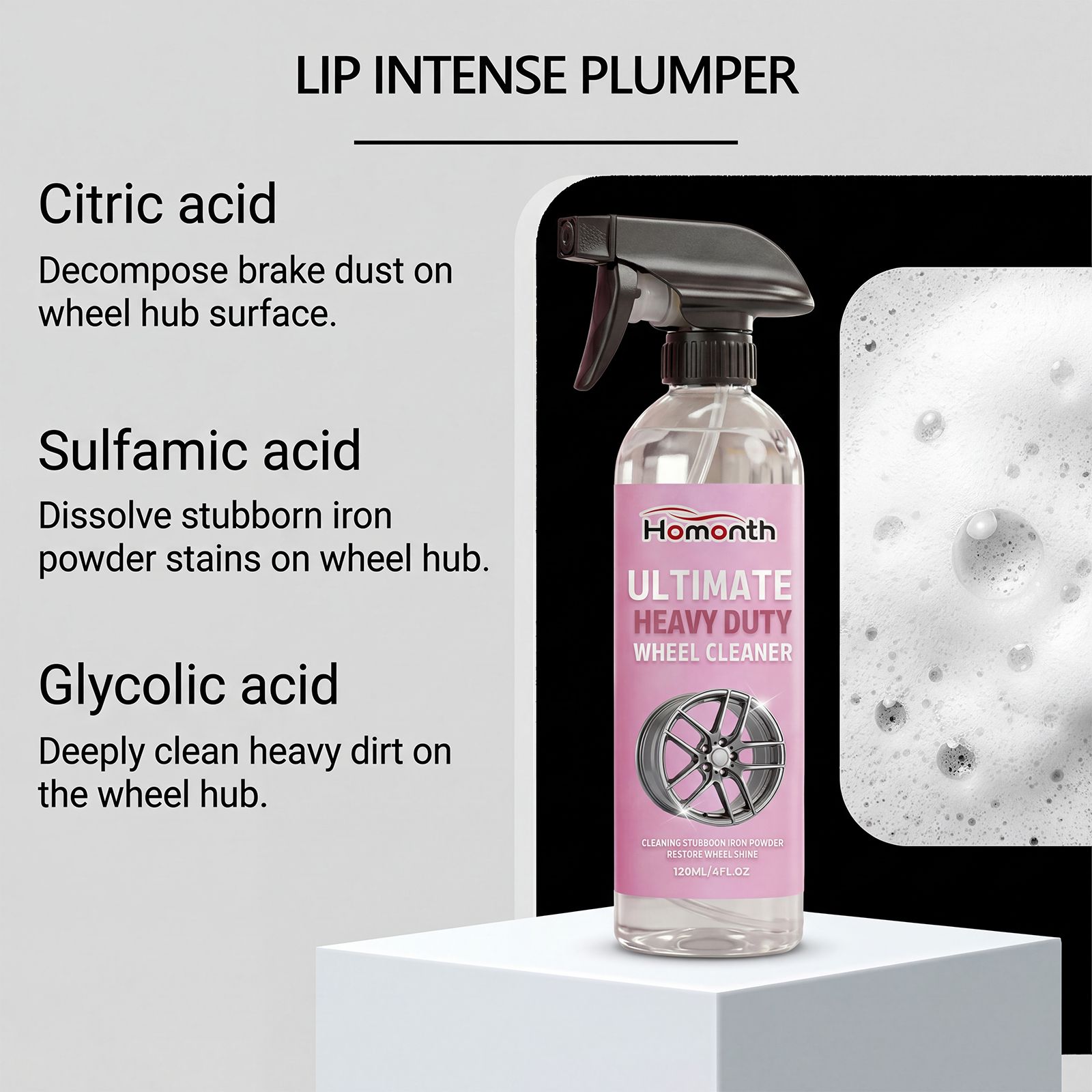 Wheel Cleaner Spray For Car Rims Brake Dust And Iron Stain Removal