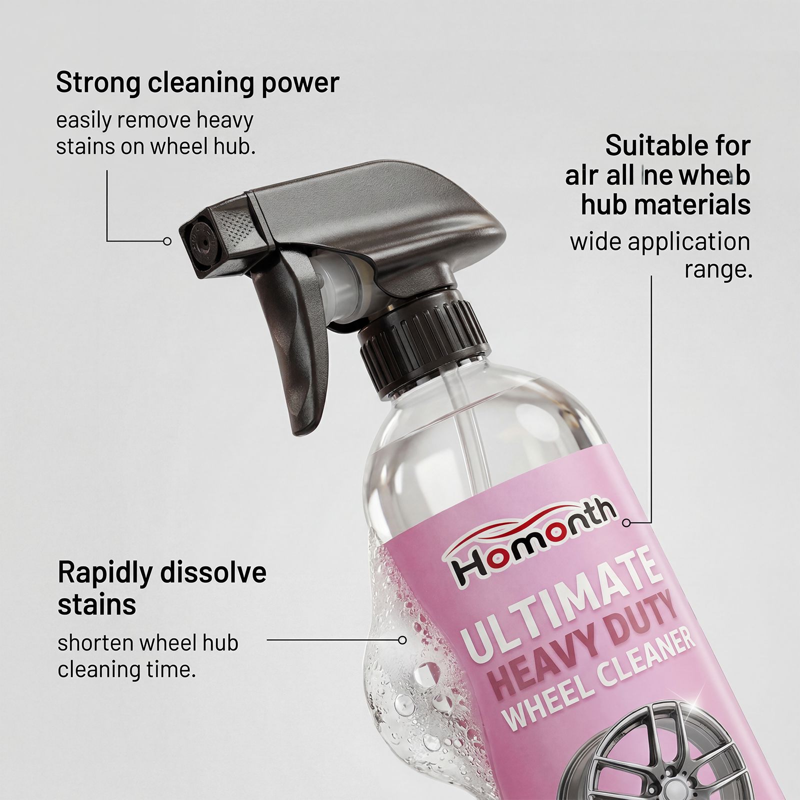 Wheel Cleaner Spray For Car Rims Brake Dust And Iron Stain Removal