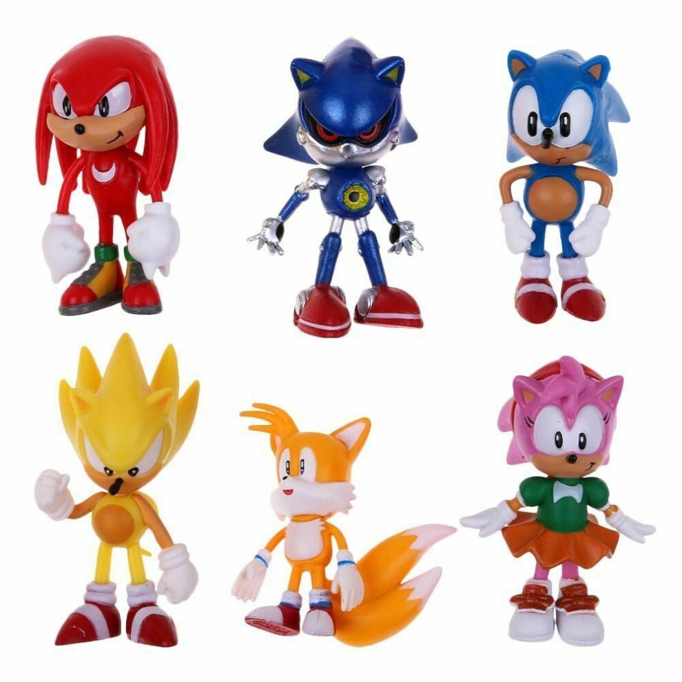 6 Pcs Sonic Classic The Hedgehog PVC Action Figure Model Toys