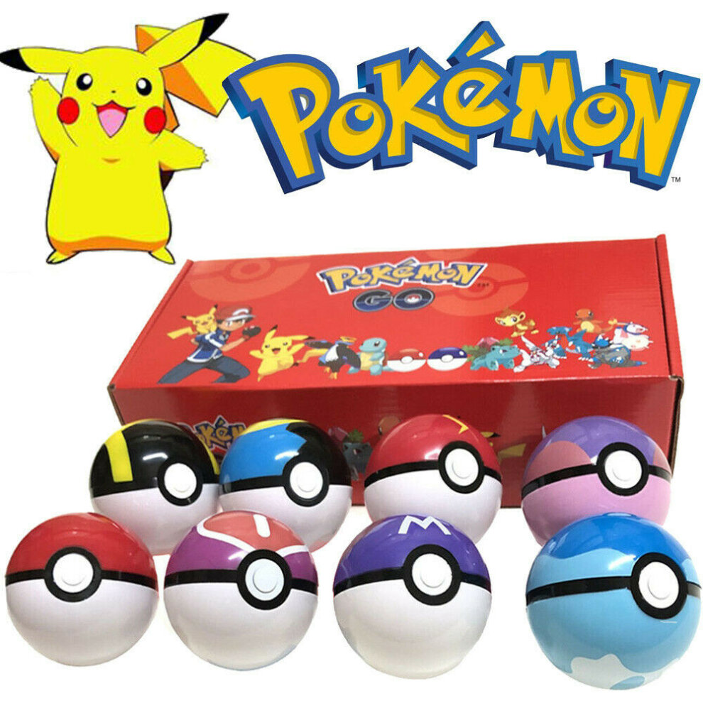 8Pcs Pokeball Ball set Pokemon GO Action Figures Christmas Toy Gift