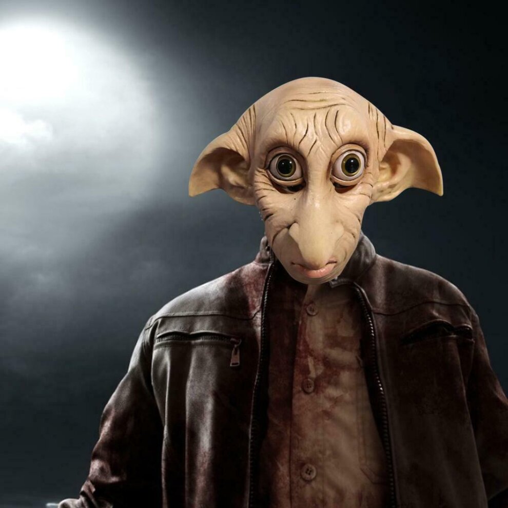 Dobby Mask Full Face with Elf Ears Latex Realistic for Halloween Cosplay Costume Carnival festivals Harry Potter  party Masquerade Props Men Adult Teens Size