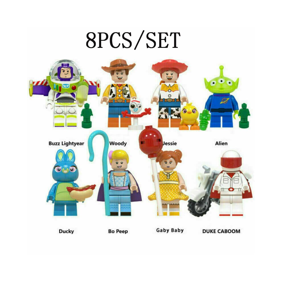 8Pcs Toy Story Mini figure Woody Buzz Lightyear Building Blocks Toys