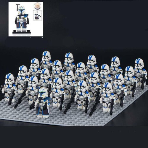 Star Wars Building Block Toys Compatible with Lego 501st Rex Assembled Minifigures Collectible Action Figures Model 21pcs with Display Stand Kids Collection Toys Gift for Adults Boys Girls and Star Wars Fans