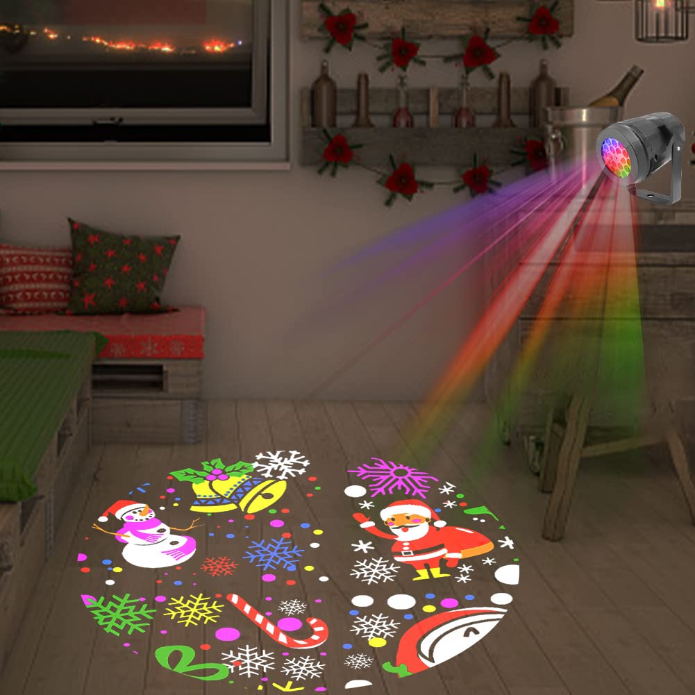Christmas Projector LED Lights  Projection Lamp Waterproof Projection Light with 12 Slides Patterns Landscape Snowflake Elk Snowman Christmas Tree Santa Reindeer Light for Christmas Xmas Party Indoor Decorations