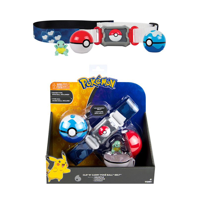 (Pikachu) Pokémon Clip N Go Belt Set Poke Ball with Battle Figures Holiday Party Fun Game Toy Action Figure Model Gifts for Children