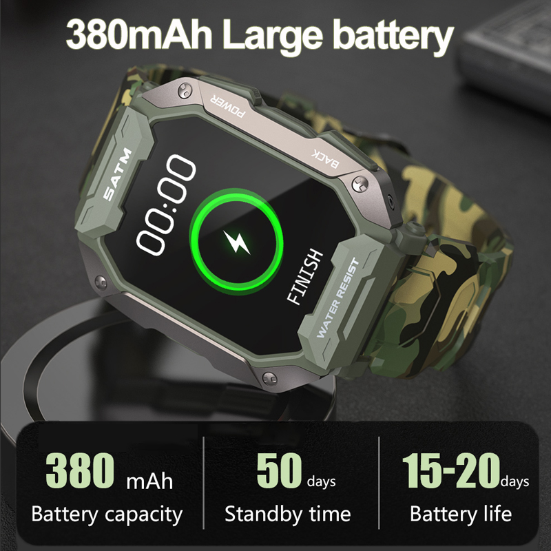 Smart Watch Army Outdoor Watch Men Outdoor Heart Rate Blood Oxygen Smartwatch 2023