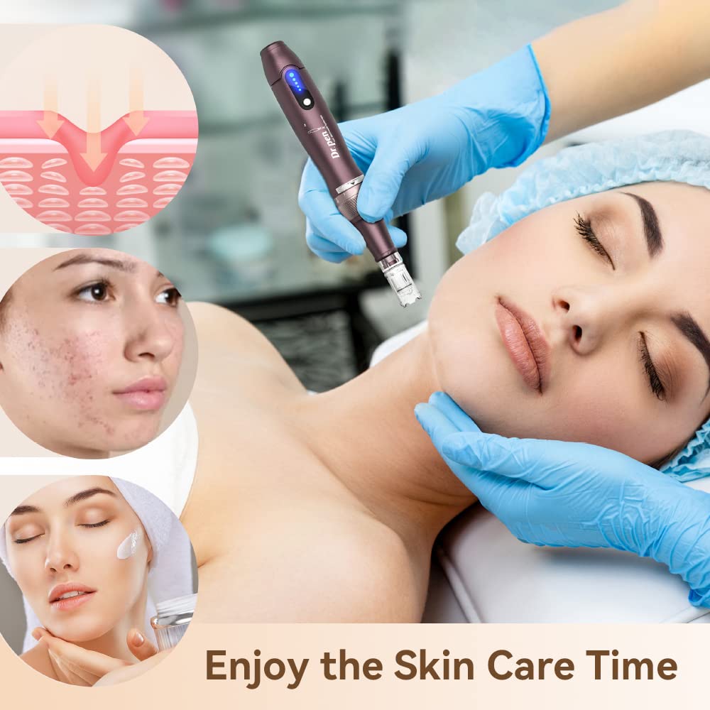 Dr. Pen A10 Professional Wireless Microneedling Pen Adjustable Micro Needling Derma Pen Microneedle Machine Face Body Skin Care Tool Kit with 22 Replacement Cartridges