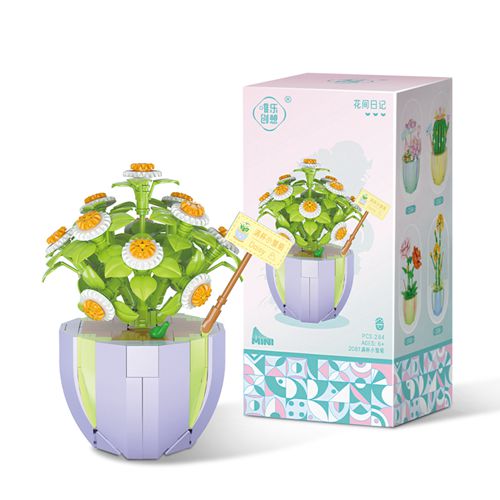 Bouquet Building Block Home Decoration Plant Potted Lotus Flower Assembly Brick Toy Child Gift