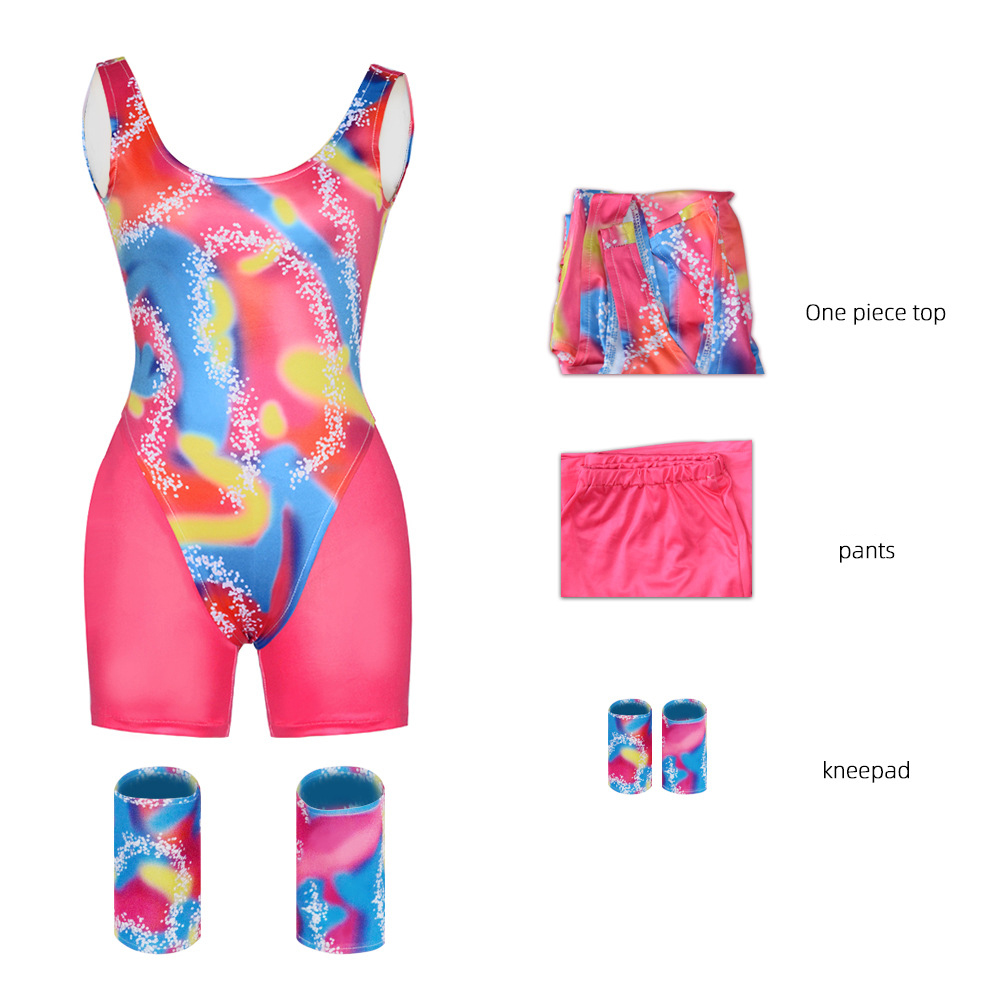 (110CM) Movie Barbie Childrens Retro Sportswear Outfits Cosplay Costume Halloween Carnival