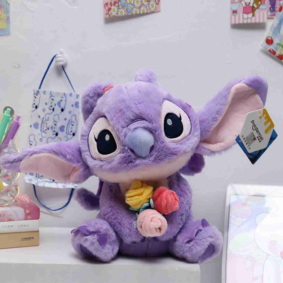 (10inch Strawberry Cake Stitch) Lilo Stitch Festive Soft Toy Cartoon Animation Stitch, Christmas Girls Gift Plush Toy Series ‘Lilo and Stitch’, Big Cuddly Toy, 50 cm Cushion with Childrens Birthday Party
