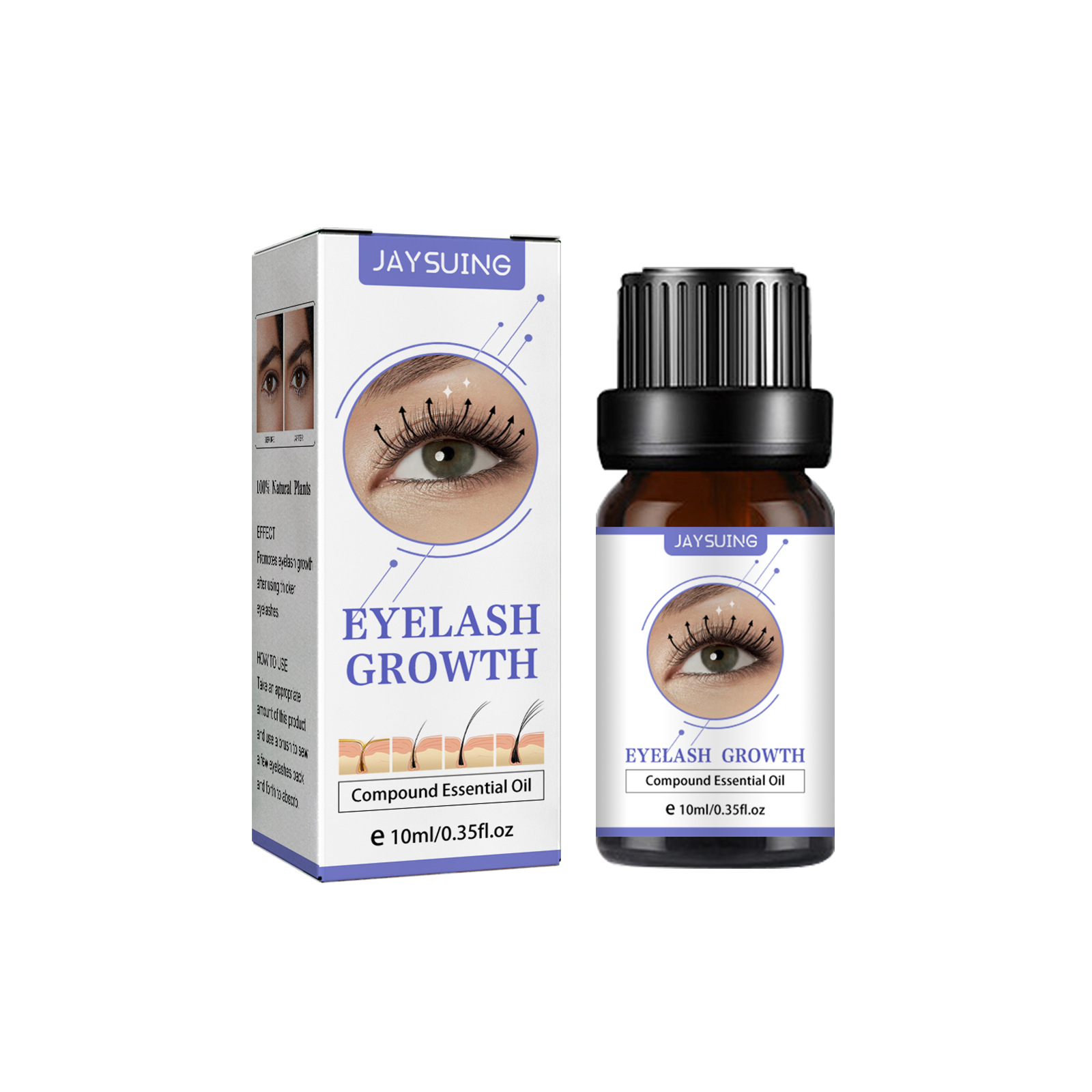 Jaysuing Eyelash Growth Serum Natural Moisturizing Nourishing Effective Enhancement Oil Lashes Lift Liquid Longer Fuller Thicker Lashes 10ml