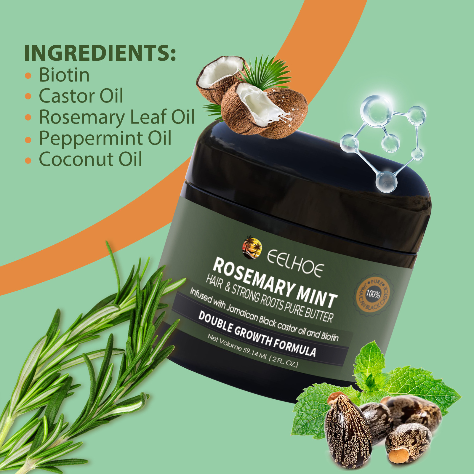 Hair Care Cream Rosemary Mint Hair Cream Anti Hair Loss Restore Soft Smooth Repair Dry Hair Damaged Frizzy Nourishing Conditioning