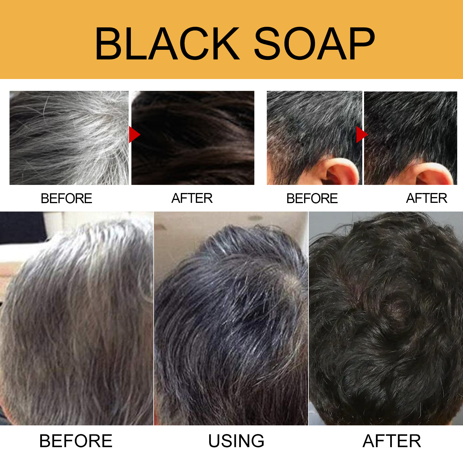 Hair Black Soap Hair Shampoo Moisturizing Deep Clean Scalp Thick Hair Care Soft Smooth Strong Firming 50g