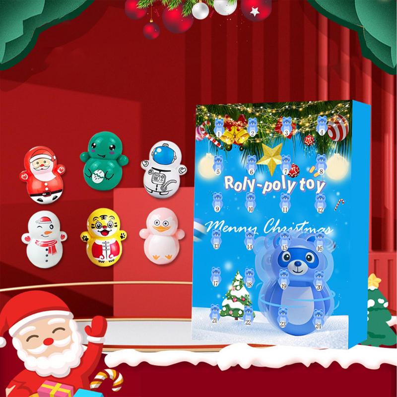 Christmas Advent Calendar Toys 24Pcs Christmas Countdown Prizes Stocking Stuffers Penguin Series Toys Surprise Gift for Kids.