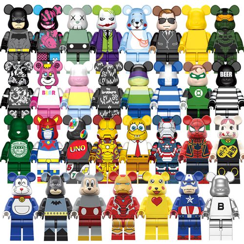 31PCS Violent Bear Building Blocks Net Red Baby Bear Ornaments Assembled Toys Minifigures Fit LEGO