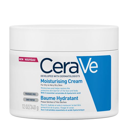 CeraVe Moisturising Cream for Dry to Very Dry Skin 340g with Hyaluronic Acid and 3 Essential Ceramides