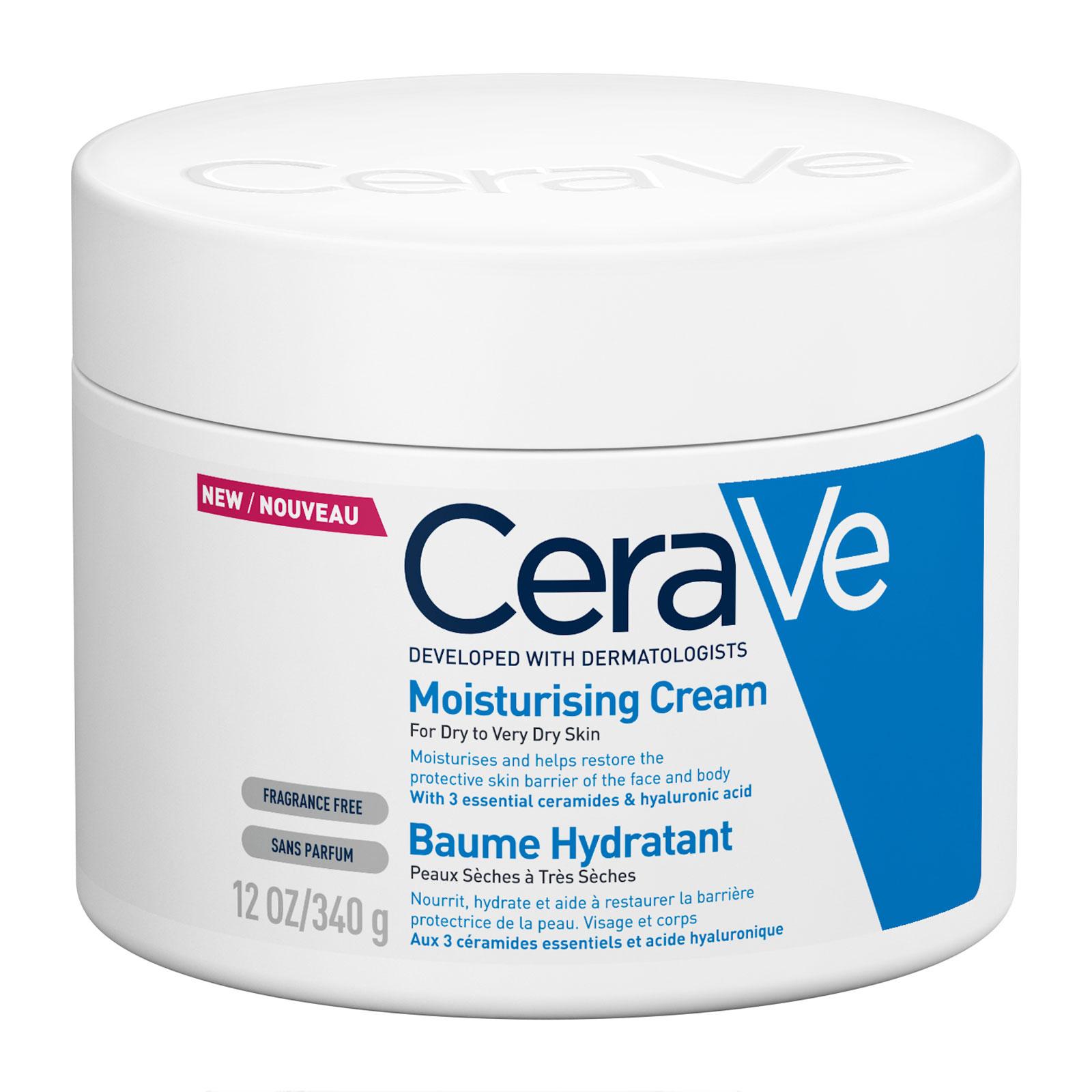 CeraVe Moisturising Cream for Dry to Very Dry Skin 340g with Hyaluronic Acid and 3 Essential Ceramides