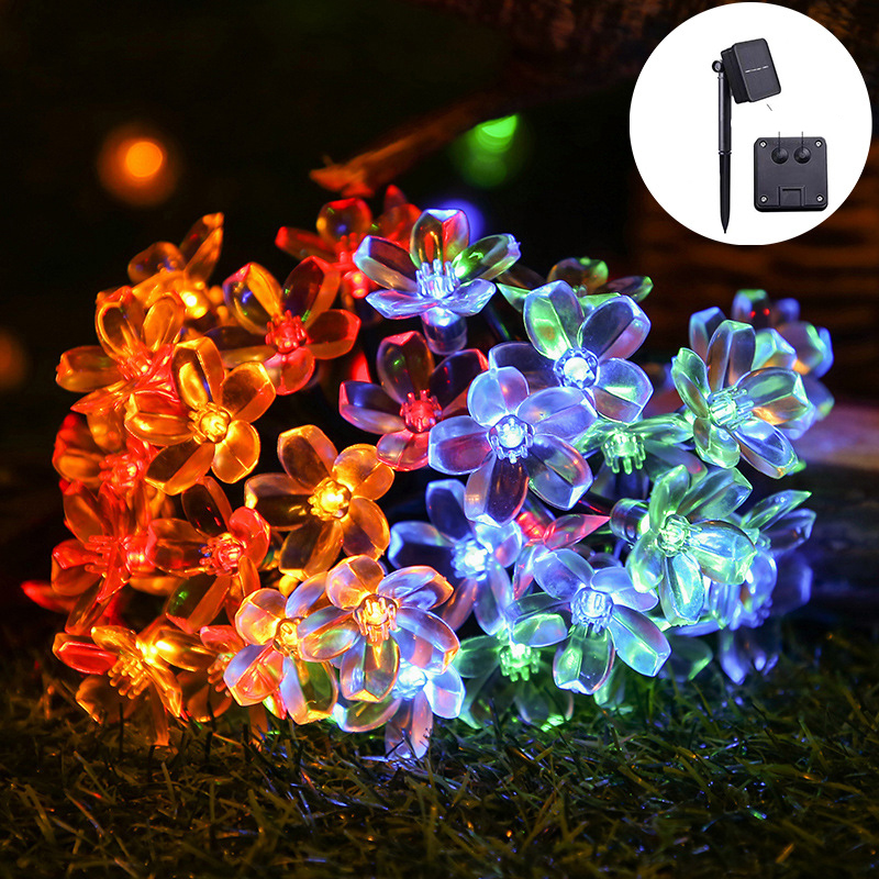 50 LED Blossom Solar String Lights Garden Flower  Fairy Lights Multi Colour