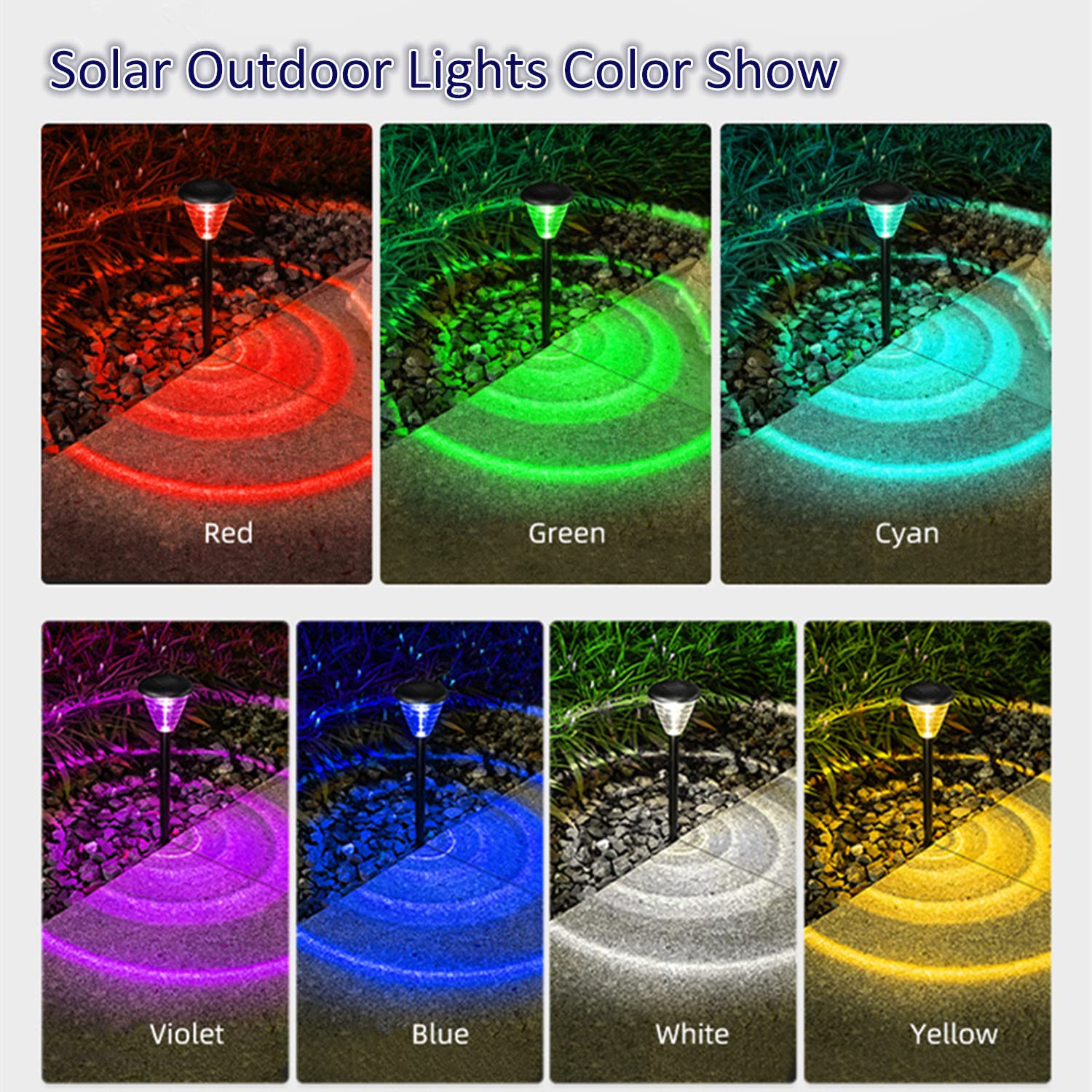 2pcs Solar Outdoor Lights Landscape Waterproof Spotlights Smart Light Sensing for Garden Pathway Walkway Yard