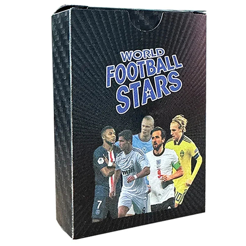 World Football Stars Cards 55Pcs Black Collection Cards Football FIFA All-Star Ronaldo Messi Mbappe English Trading Card Toys Kids Fan Gifts