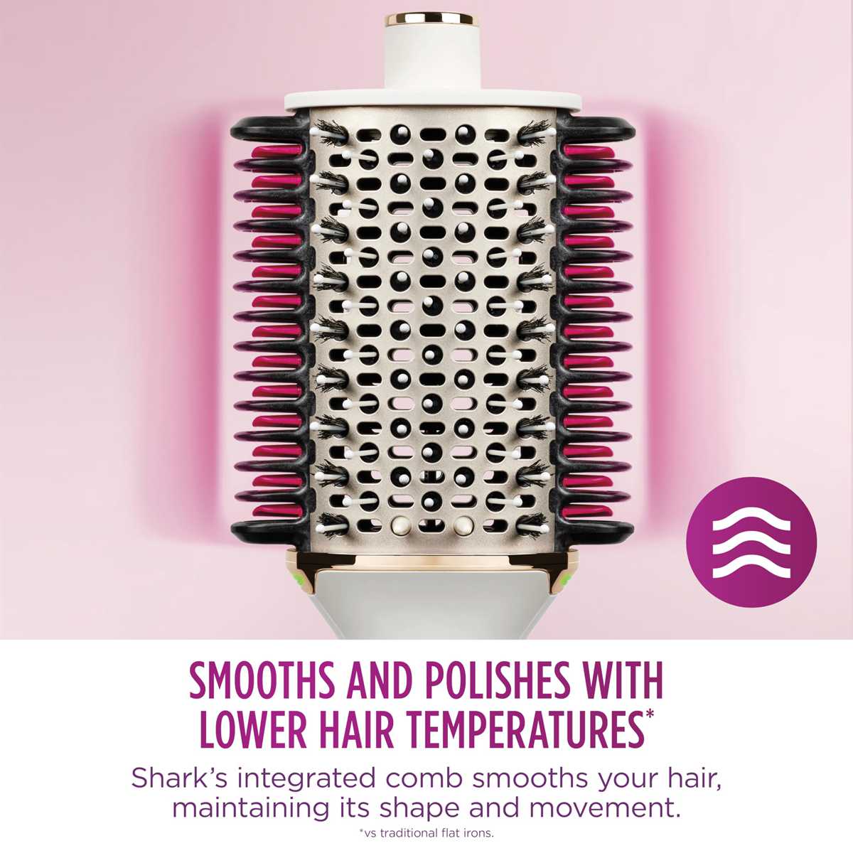 Shark Hair Straightener Hair Smooth Style Heated Comb + Blow Dryer Brush Wet & Dry Modes, Smoothing Hot Air Brush with 3 Temperatures