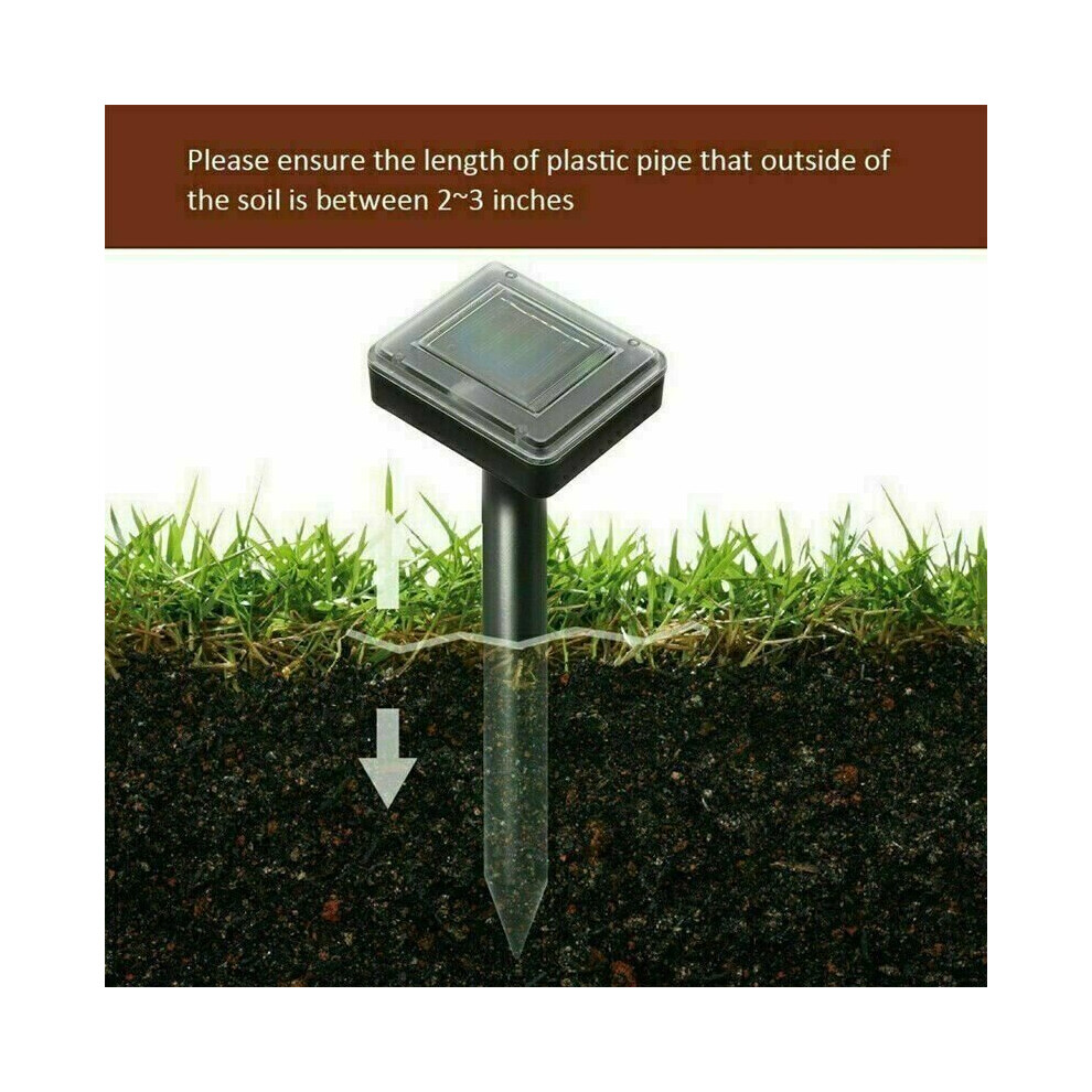 Solar Mole Repellent 4 Pack Mole Repellent Ultrasonic Sonic Mole Repeller with Waterproof Mole Control Voles  Gophers Rats Snakes and Rodents