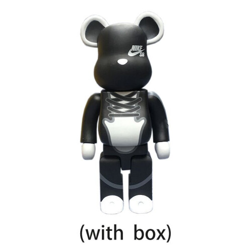 Black Nike Bearbrick Action Figure Peko Iron Man Violent Bear Building Block