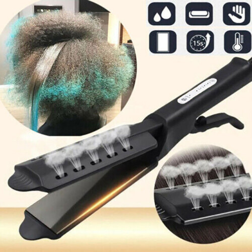 Ceramic Tourmaline Ionic Flat Iron Hair Straightener, Steam Electric Splint Hair Straighteners