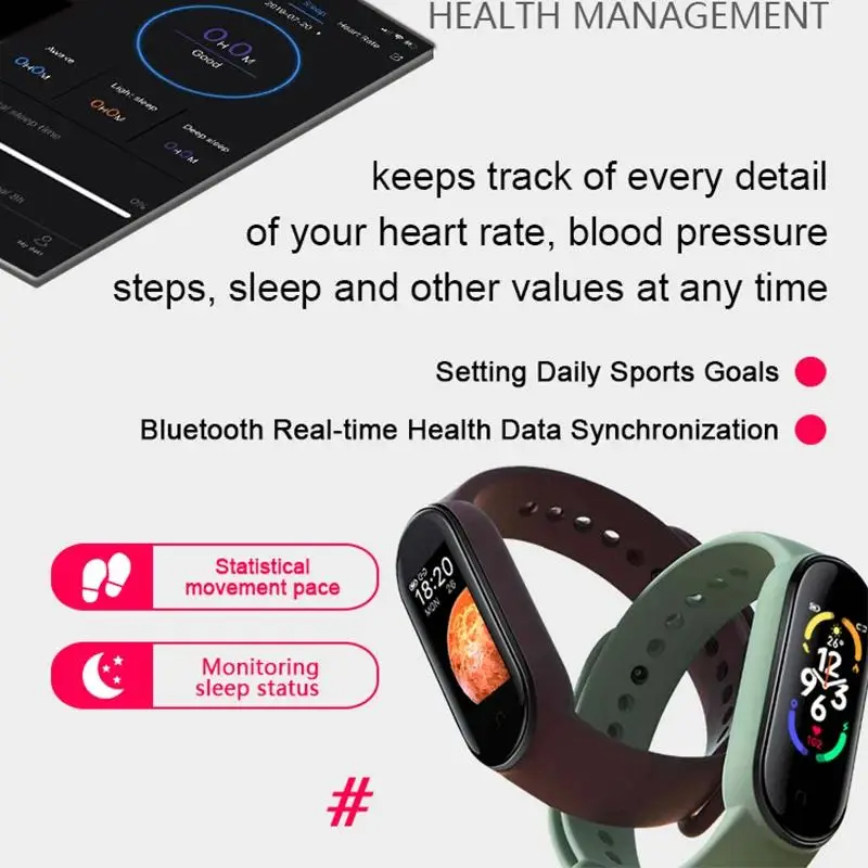 Smart Watch Smartband Heart Rate Smartwatch Fitness Tracker Blood Pressure Sport Bracelet for Men Women