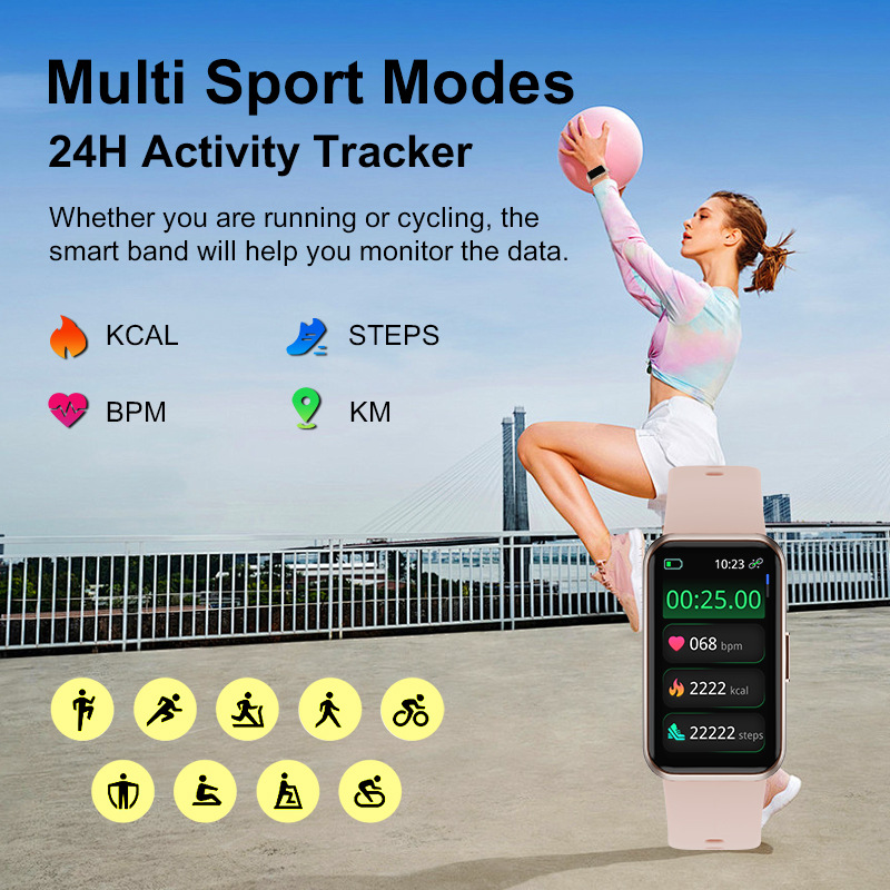 (Pink) Smart Watch Voice Calling 24H Health Monitor 100+ Sports Modes Waterproof Bracelet