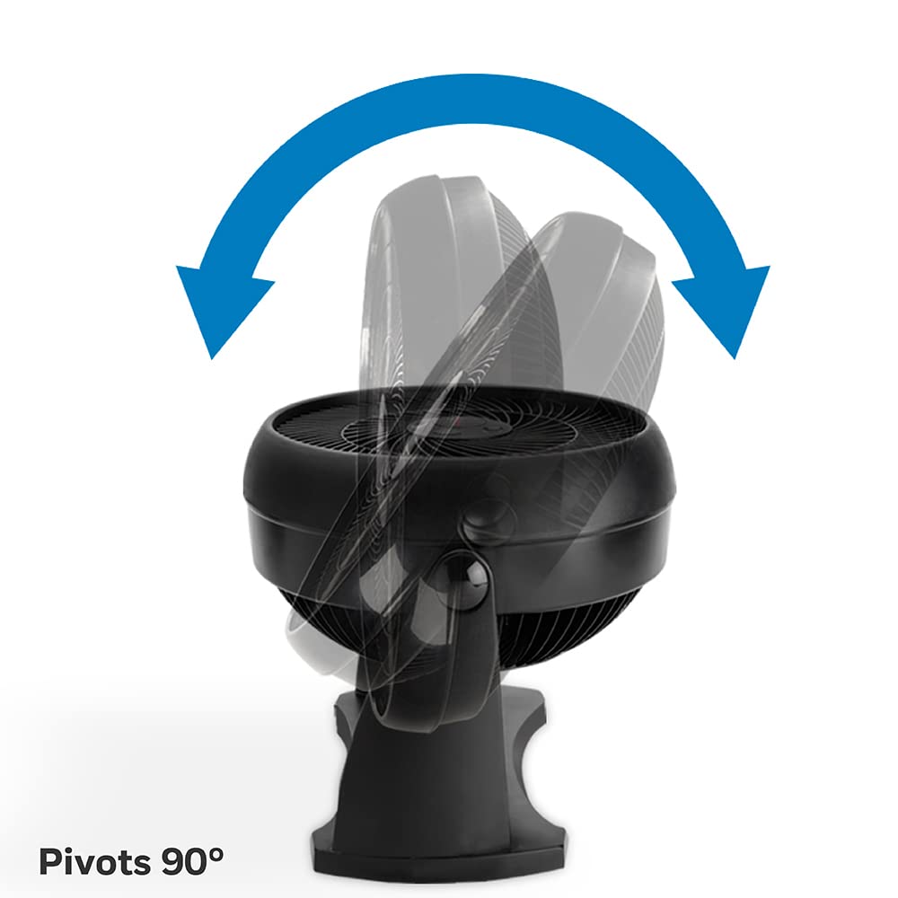 (Black) Honeywell TurboForce Power Fan Quiet Operation Cooling Variable Tilt 3 Speed Settings Wall Mount Feature Table Fan