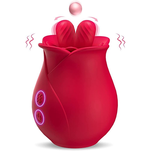 Rose Tongue Licking Vibrator Double Tongue Licking Nipple G spot Stimulator Blowjob Clitoris Vaginal Massager Sex Toys for Women Couple Orgasm Adult Toy
