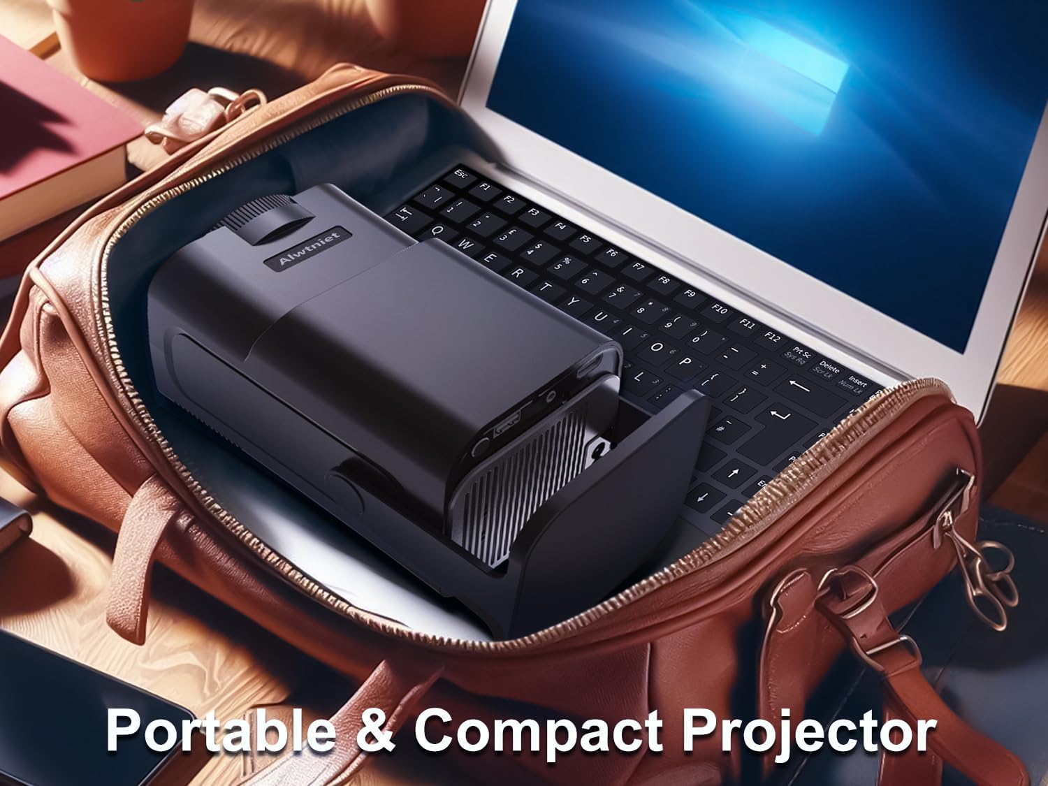 Mini Projector 4K Support Portable Projector with Auto Keystone Natvie 1080P Smart Projector for Bedroom 180 Rotatable Built-in Android 11.0 WiFi6 BT5.0 Home Theater Projector Compatible with Phone