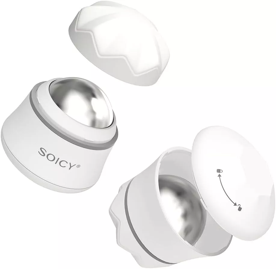 (White) Soicy S50 Ice Roller Facial Massager 360 Degree Rotate Cool Skin Lifting Eye Massage Face Lift Roller Pain Relief Skin Care Skin Rejuvenation Home Use