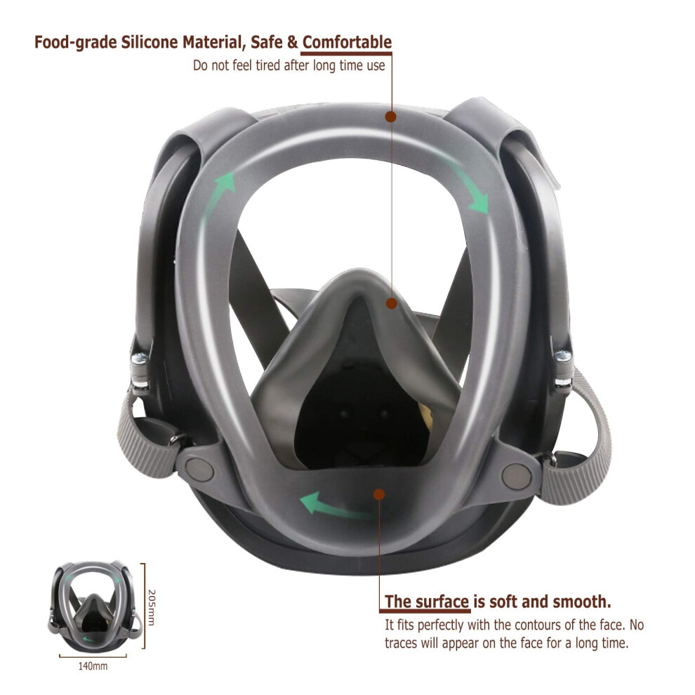 15in1 6800 Full Face Respirator Mask Activated Carbon Respirator Mask