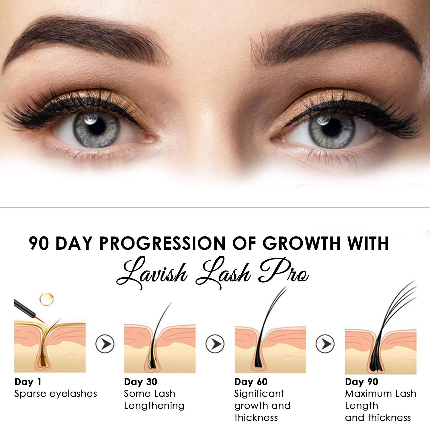 Eyelash Growth Serum Natural Thickening Lengthening Safe Lash Enhancer Eyelash Nourishing Serum for Moisturizing Curling 8ml
