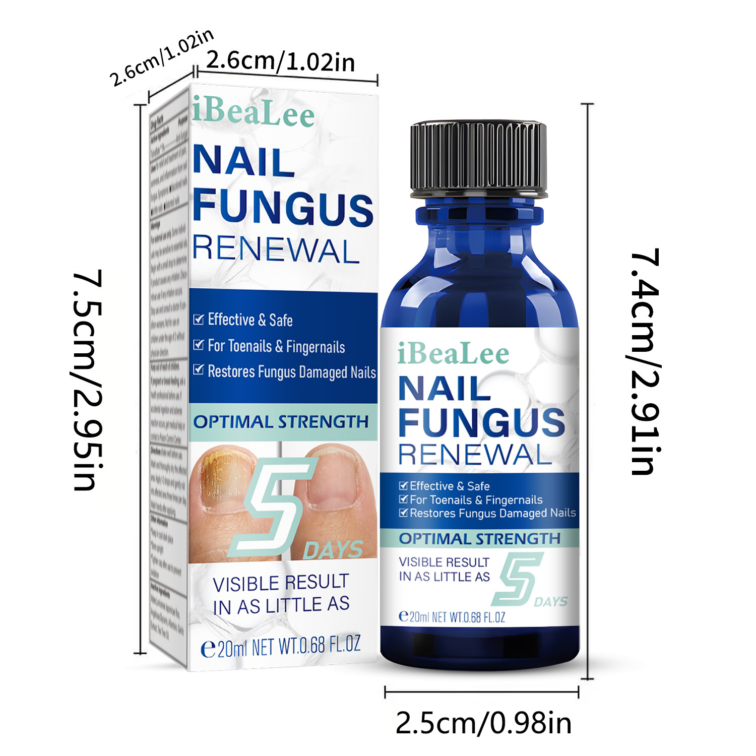 Fungal Nail Treatment for Toenails Extra Strong Nail Fungus Repair Solution Nail Fungal Renewal Foot Care Liquid 20ml