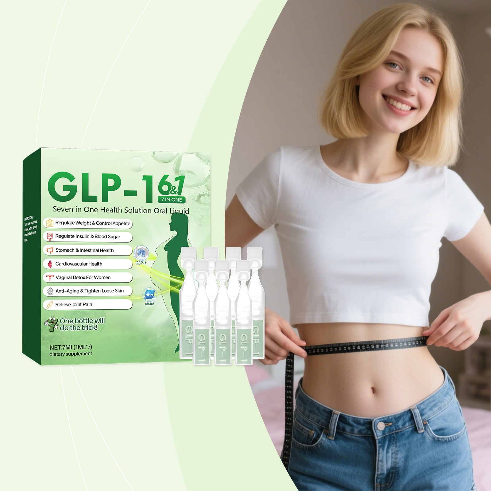 GLP-1 Health Solution Oral Liquld Fat Slimming Natural Supplement to Support Energy, Comfort & Balanced Wellness
