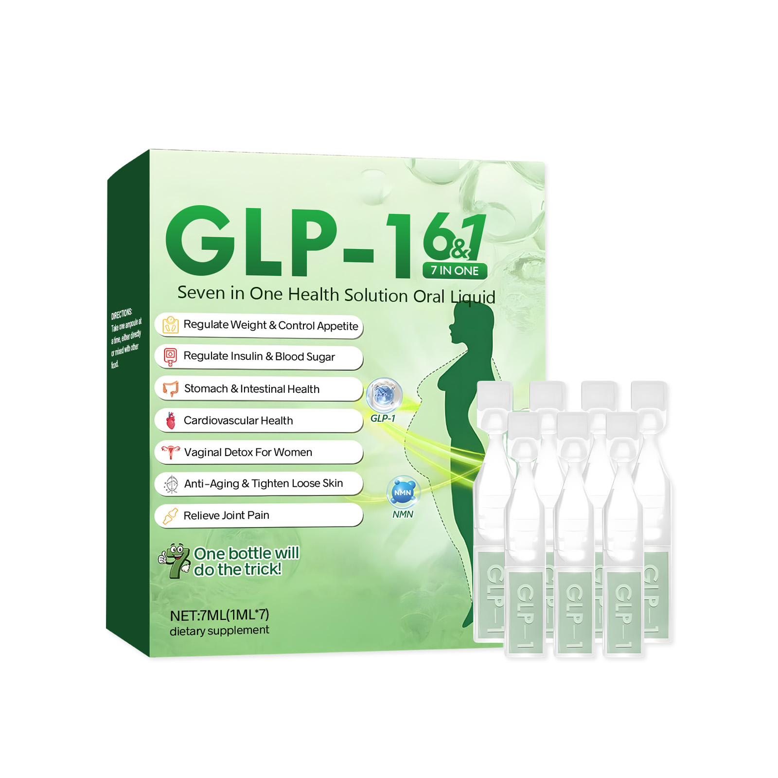 GLP-1 Health Solution Oral Liquld Fat Slimming Natural Supplement to Support Energy, Comfort & Balanced Wellness