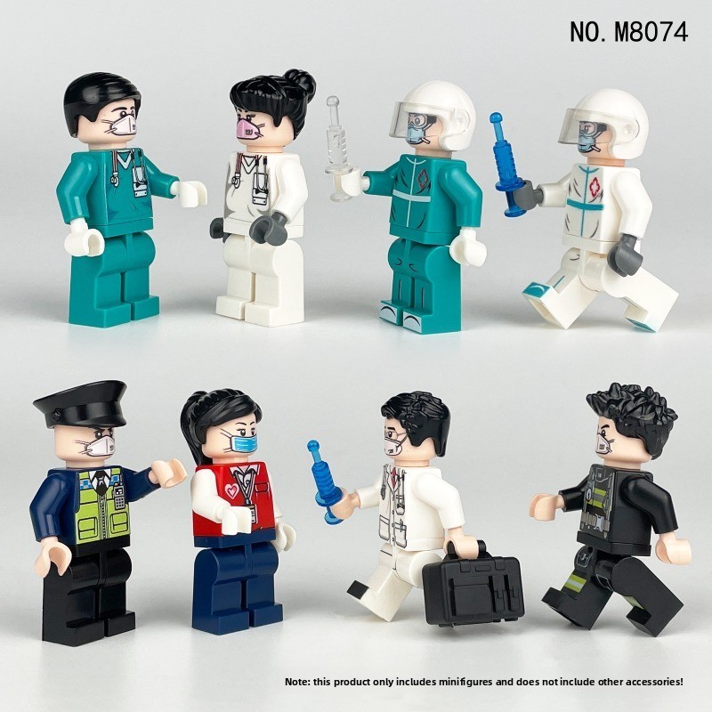 Medical Minifigures Rescue Center Assembled Toys Children Assembled Building Blocks Humanoid Dolls Children Gifts